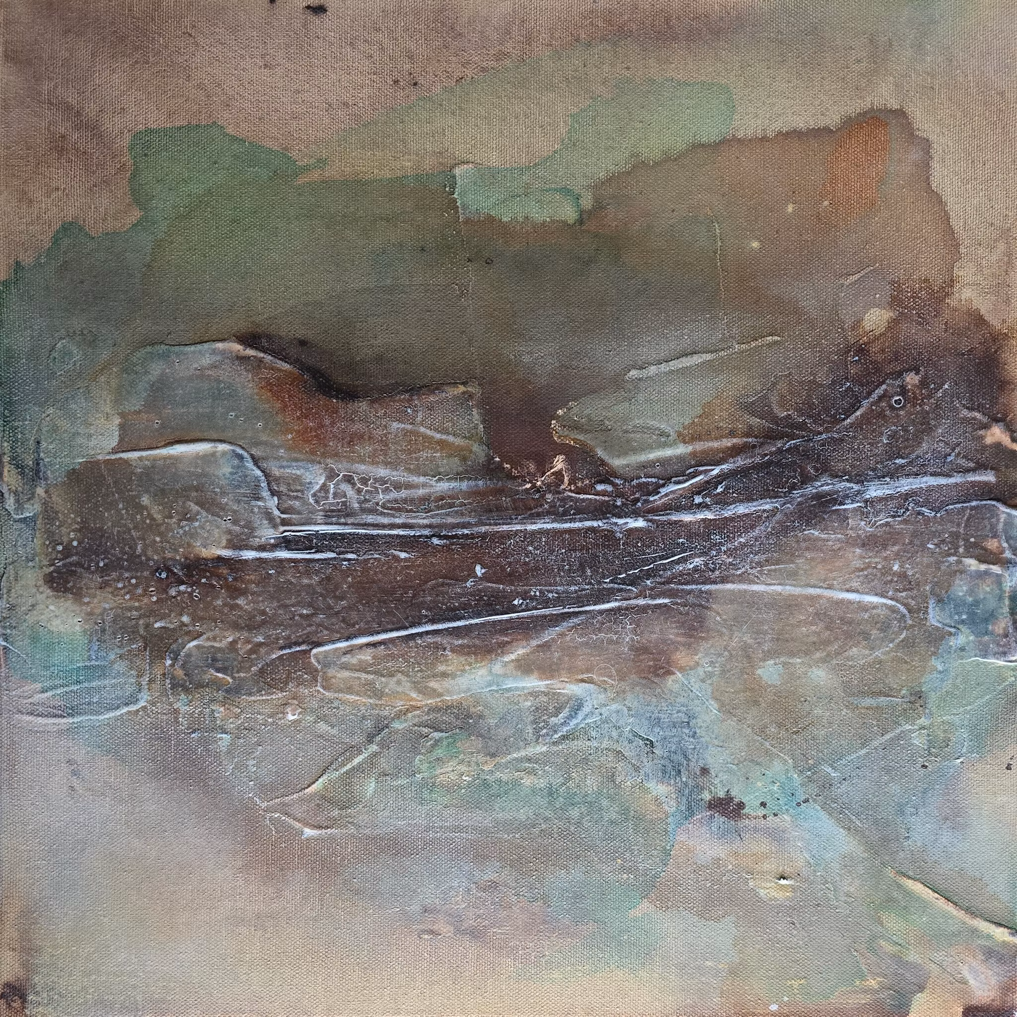 Veins of Earth "Veiled Ember" - Originalmålning, 60x60cm