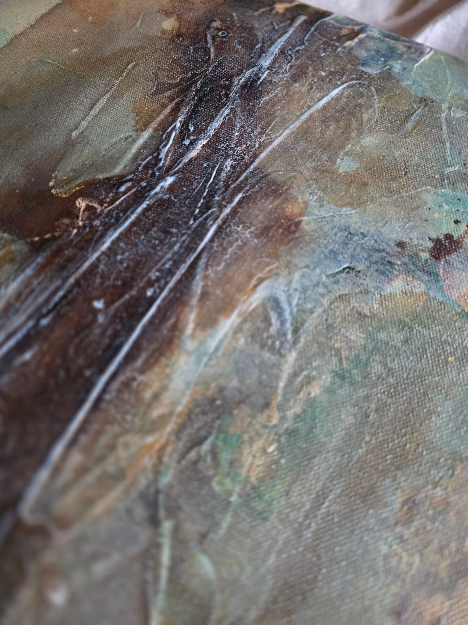 Veins of Earth "Veiled Ember" - Originalmålning, 60x60cm