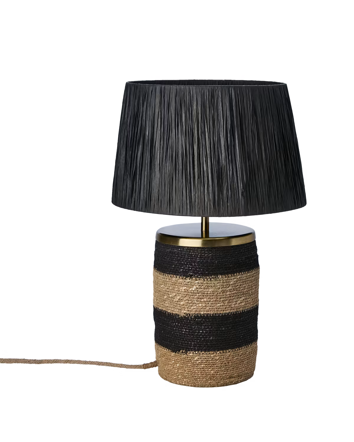Handgjord bordslampa, H47cm, Svart