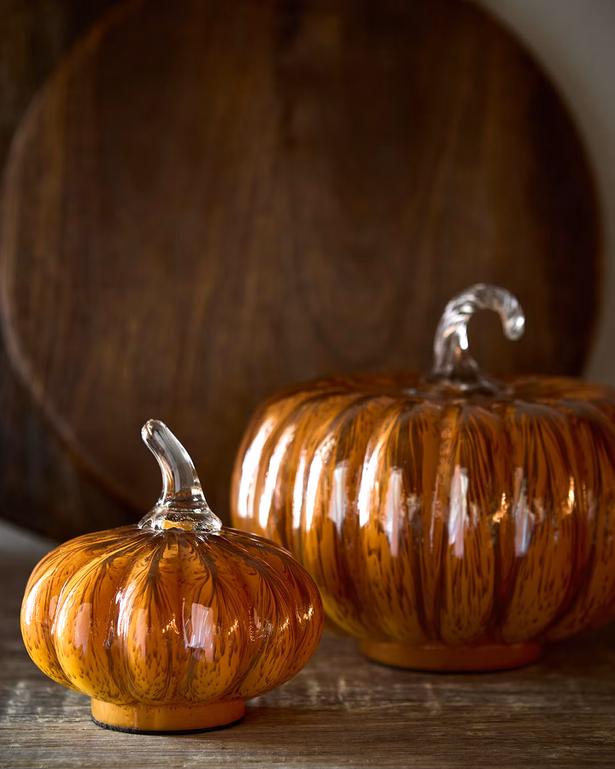 Pumpa dekoration i glas, Ø12 cm, Orange