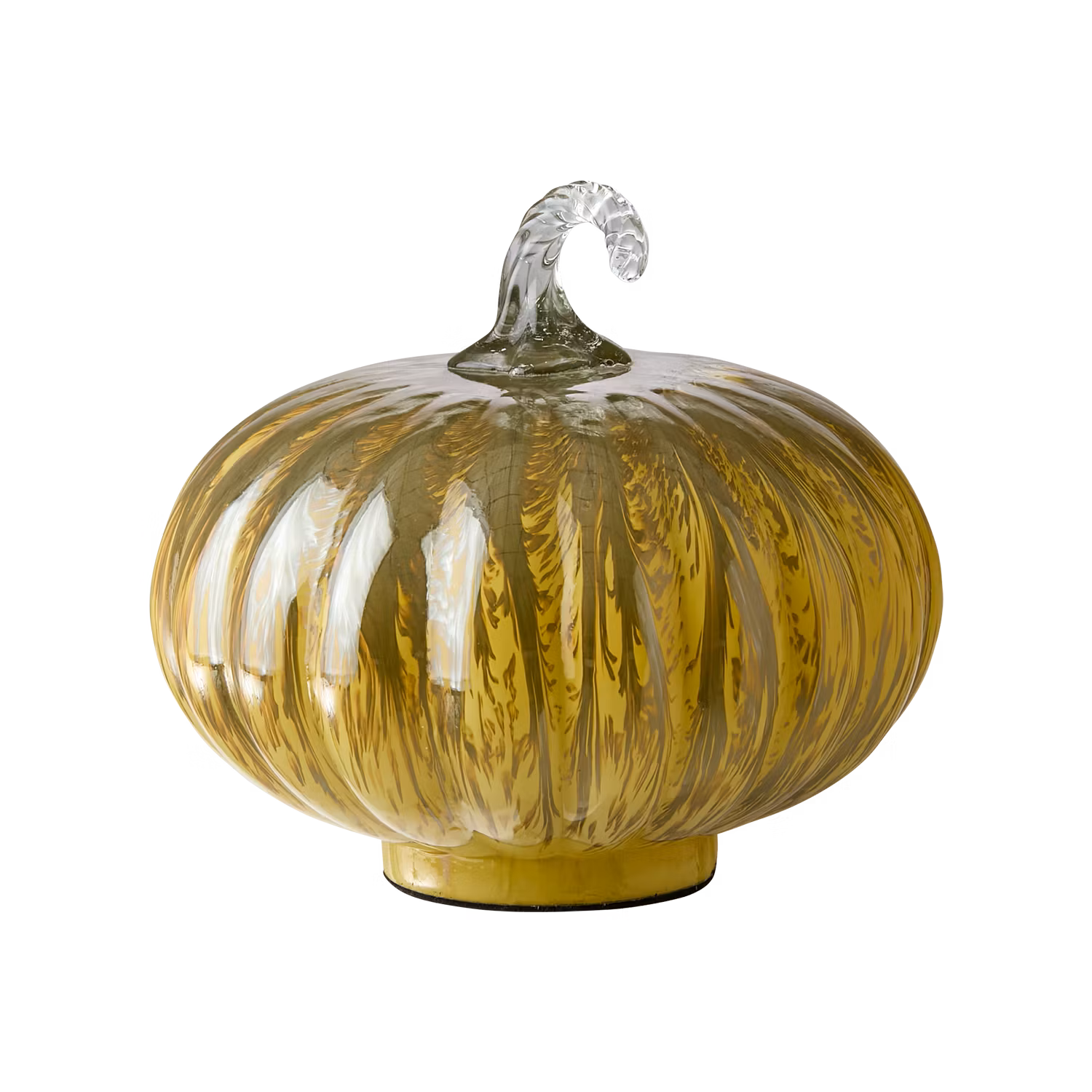 Pumpa dekoration i glas, Ø19 cm, Gul