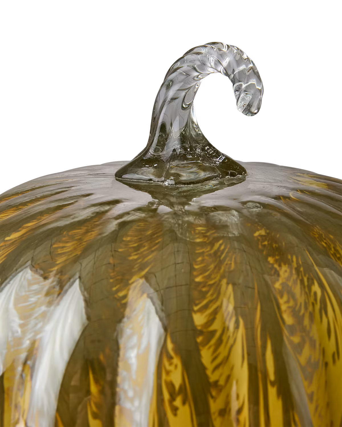 Pumpa dekoration i glas, Ø19 cm, Gul