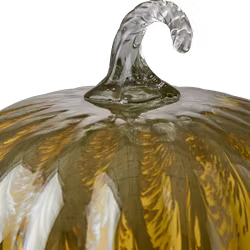 Pumpa dekoration i glas, Ø19 cm, Gul