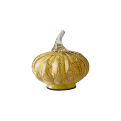 Pumpa dekoration i glas, Ø12 cm, Gul