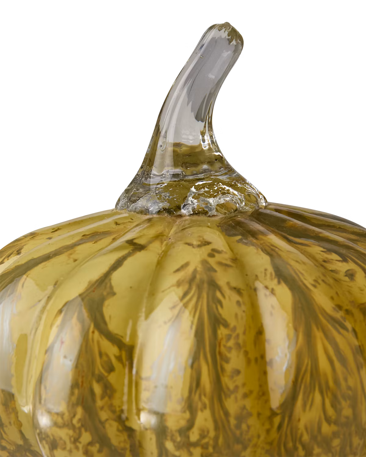 Pumpa dekoration i glas, Ø12 cm, Gul
