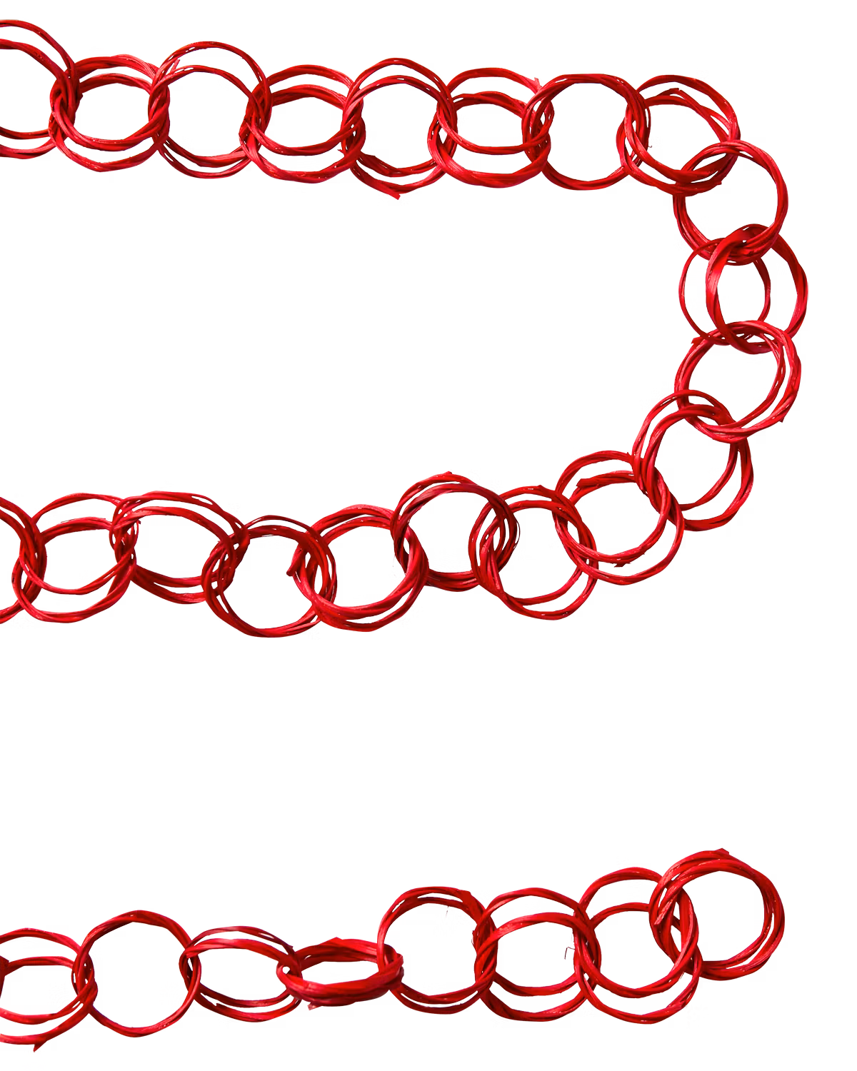 Handgjord girlang, 5m, Röd