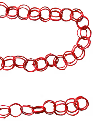 Handgjord girlang, 5m, Röd