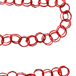 Handgjord girlang, 5m, Röd