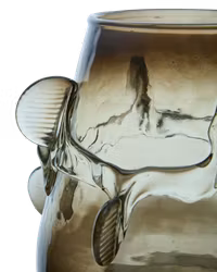 Handgjord värmeljushållare i glas, Brun