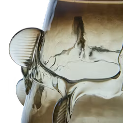 Handgjord värmeljushållare i glas, Brun