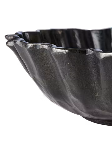 Skål i metall, Ø21cm, Mörkbrun