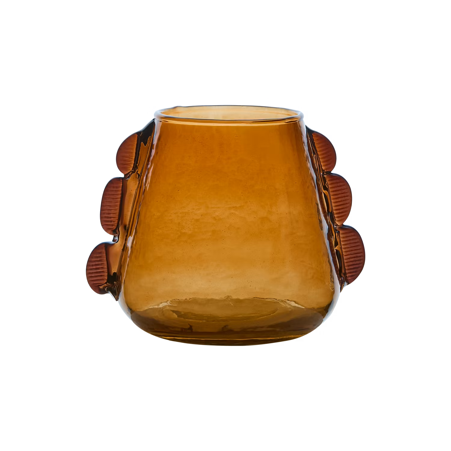Handgjord värmeljushållare i glas, Ø15, Bärnsten