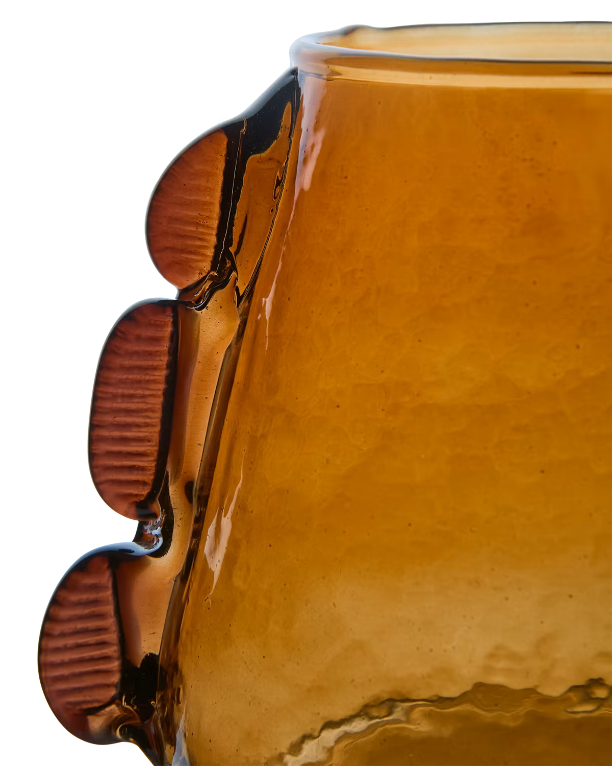 Handgjord värmeljushållare i glas, Ø15, Bärnsten