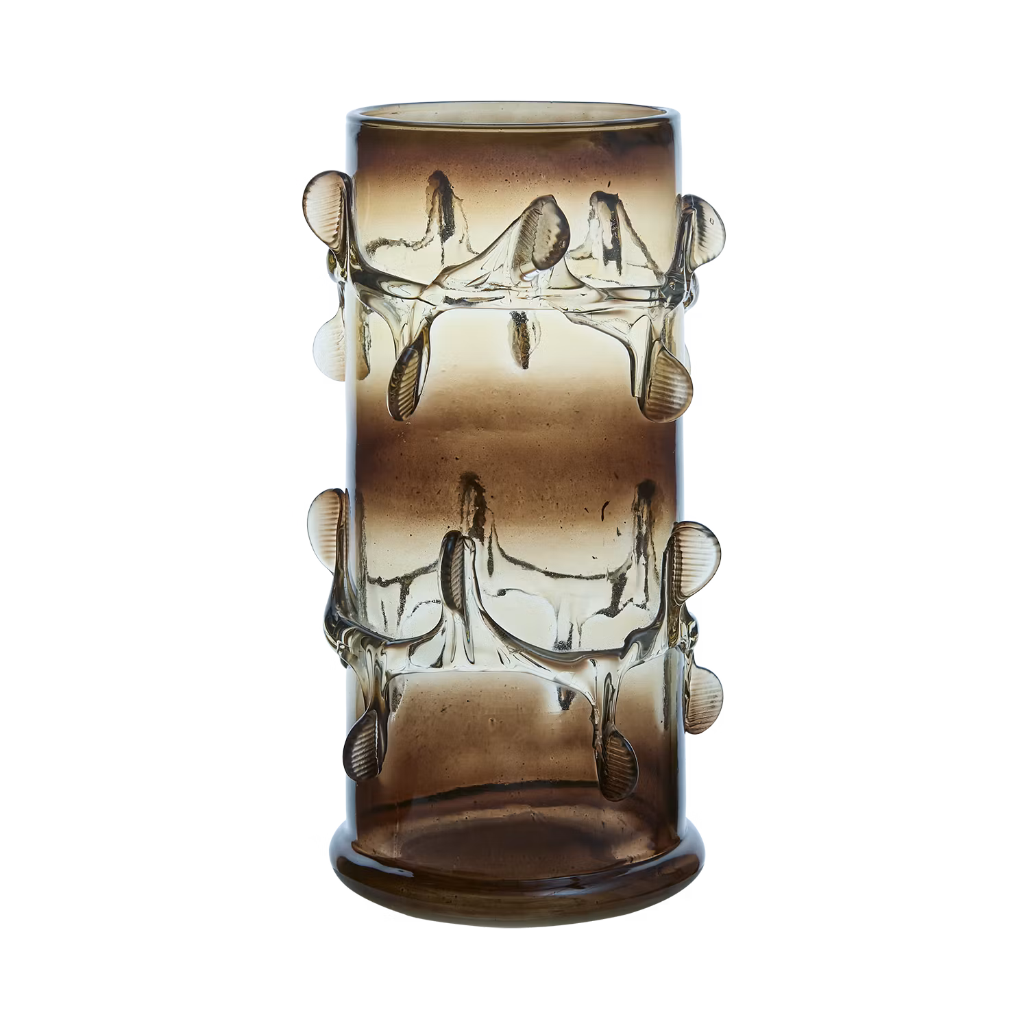 Handgjord vas i glas, 31cm, Brun