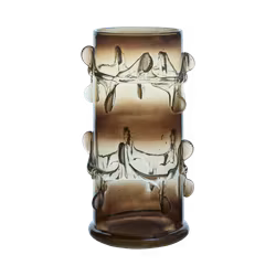 Handgjord vas i glas, 31cm, Brun