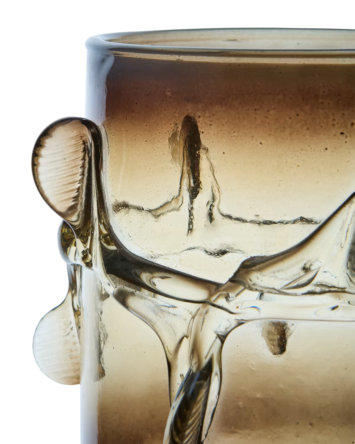 Handgjord vas i glas, 31cm, Brun