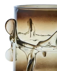 Handgjord vas i glas, 31cm, Brun