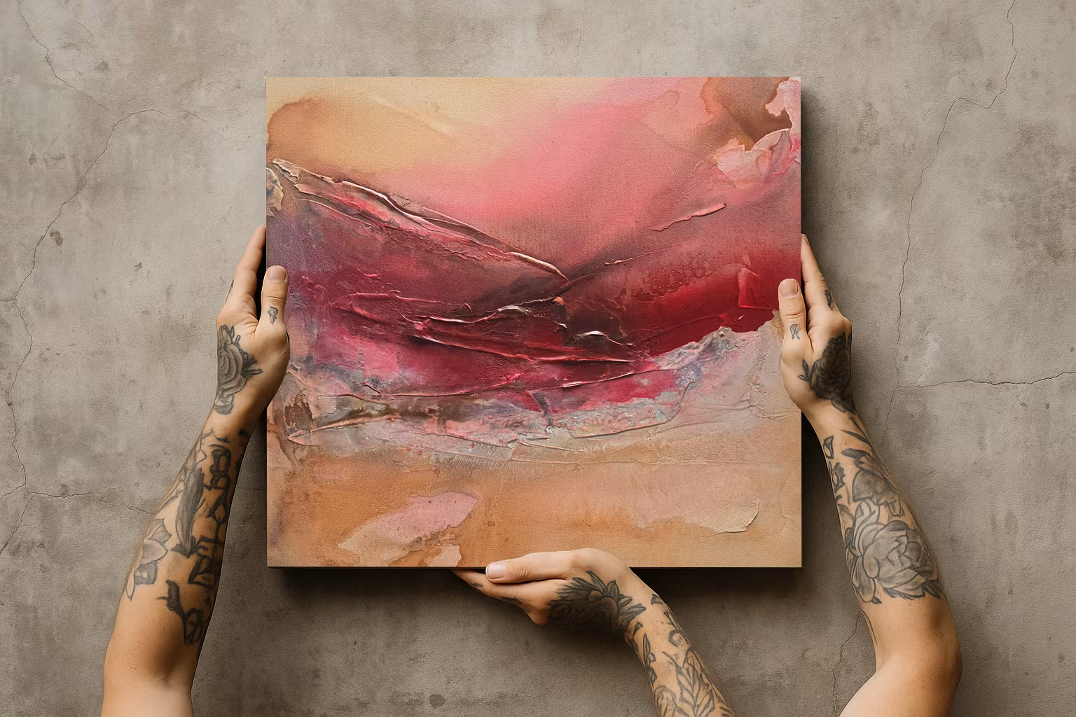 Veins of Earth "Veiled Ember" - Originalmålning, 60x60cm