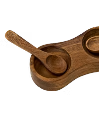 Kryddhållare med skedar, Akasiaträ, 2-pack