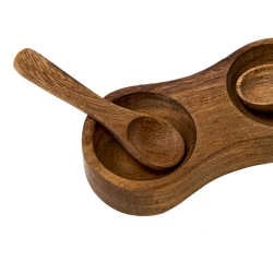 Kryddhållare med skedar, Akasiaträ, 2-pack