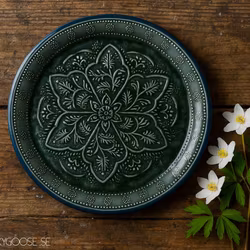 Fat i järn,  Ø47 cm, Grön