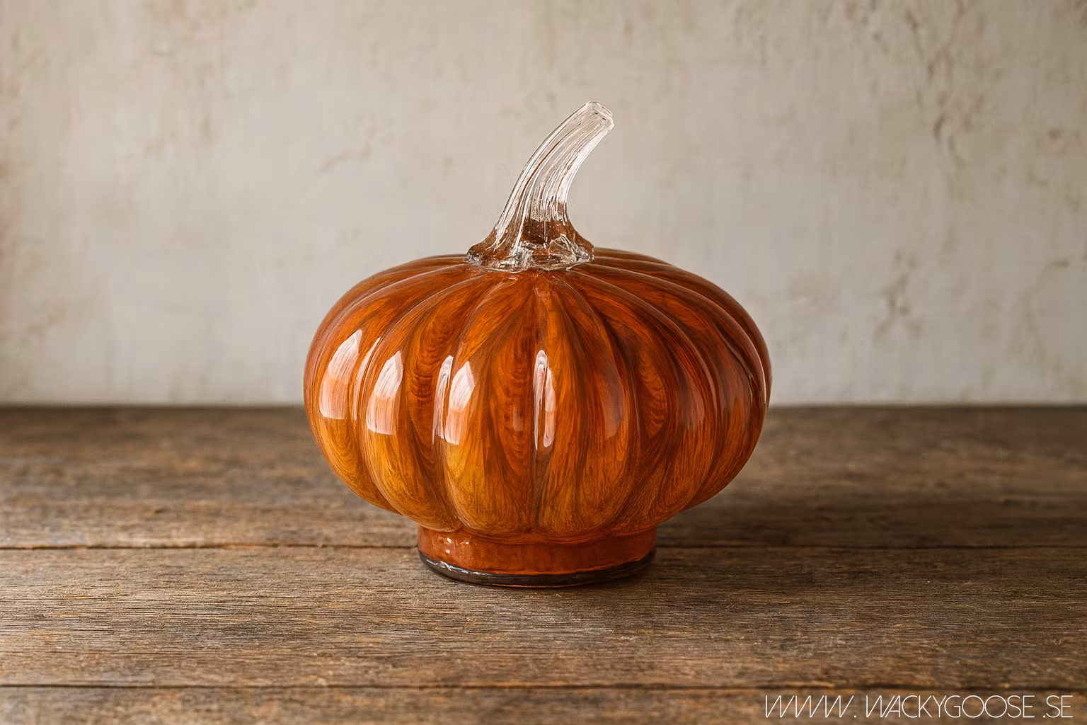 Pumpa dekoration i glas, Ø12 cm, Orange