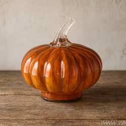 Pumpa dekoration i glas, Ø12 cm, Orange