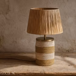 Handgjord bordslampa, H47cm, Natur