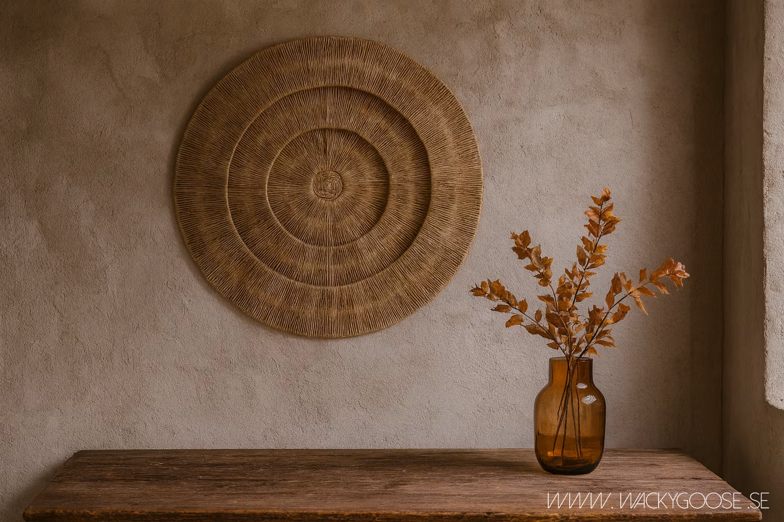 Handgjord väggdekoration i jute, Ø60cm