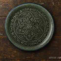 Fat i järn,  Ø57 cm, Grön