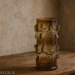 Handgjord vas i glas, 31cm, Brun