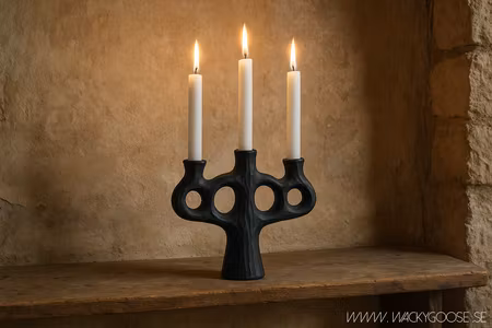 Ljusstake i betong, Svart