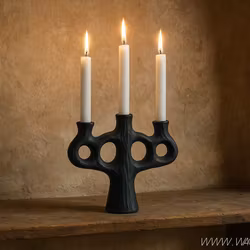 Ljusstake i betong, Svart