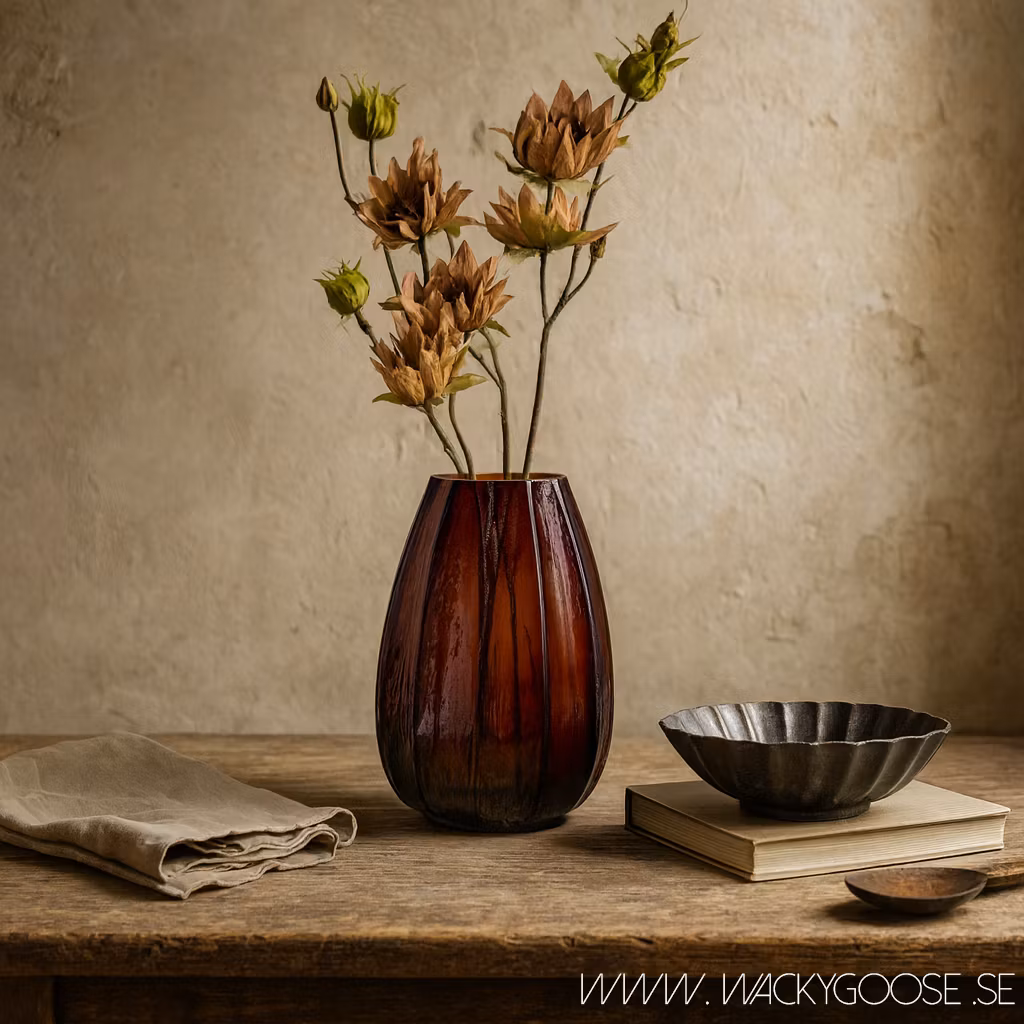 Vas i glas, 24cm, Brun