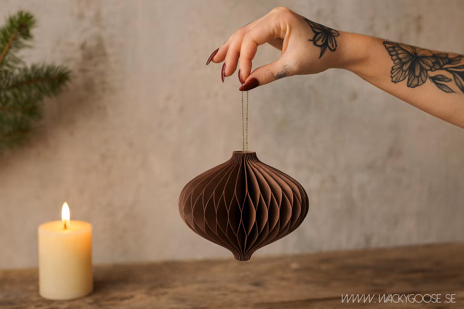 Julgransdekoration, 10-pack, Brun