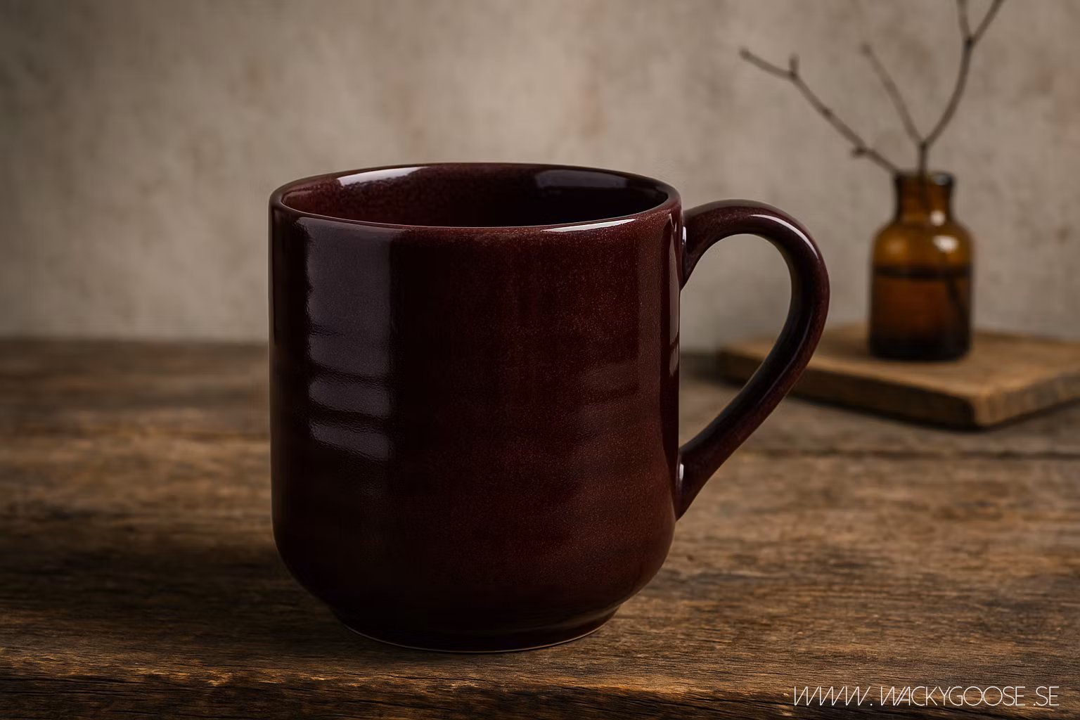 MAUD Kopp i stengods, 4-pack, Burgundy