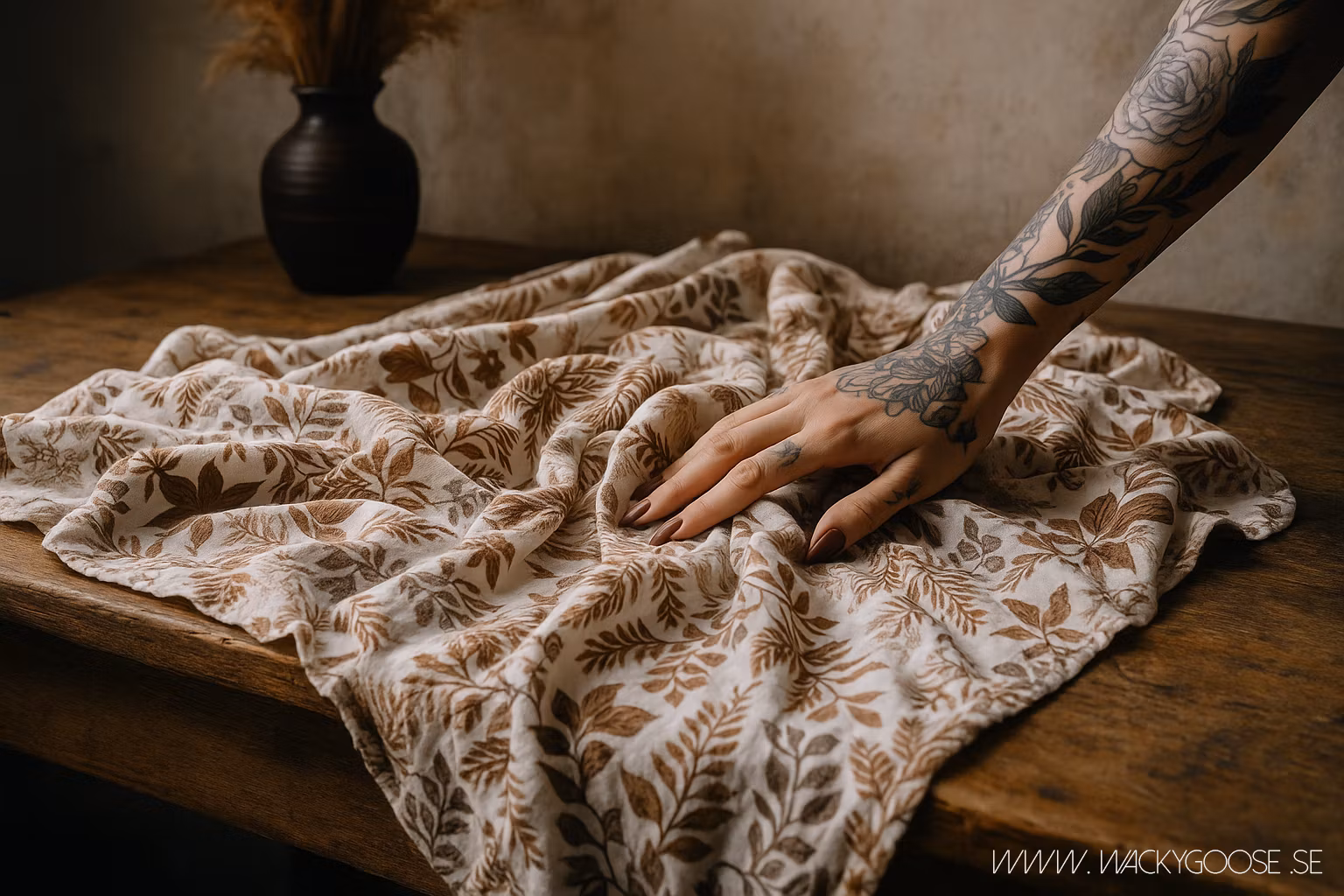 Bordsduk 100% Bomull, 250x150cm, Höstblomster