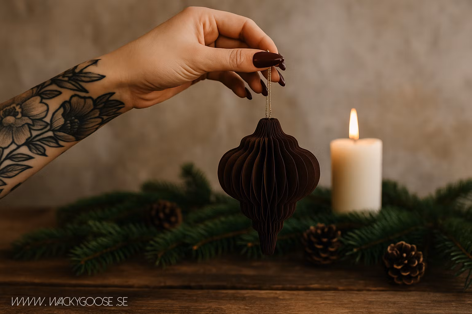 Julgransdekoration, 10-pack, Brun