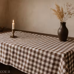 Bordsduk 100% Bomull, 250x150cm, Brun/Elfenben