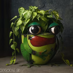 Frog Table Top Planter