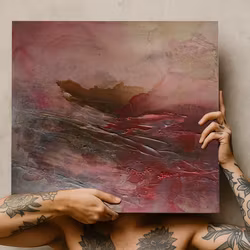 Veins of Earth - "Burning Soil" Tvilling med "Bleeding Sky", Originalmålning, 60x60cm