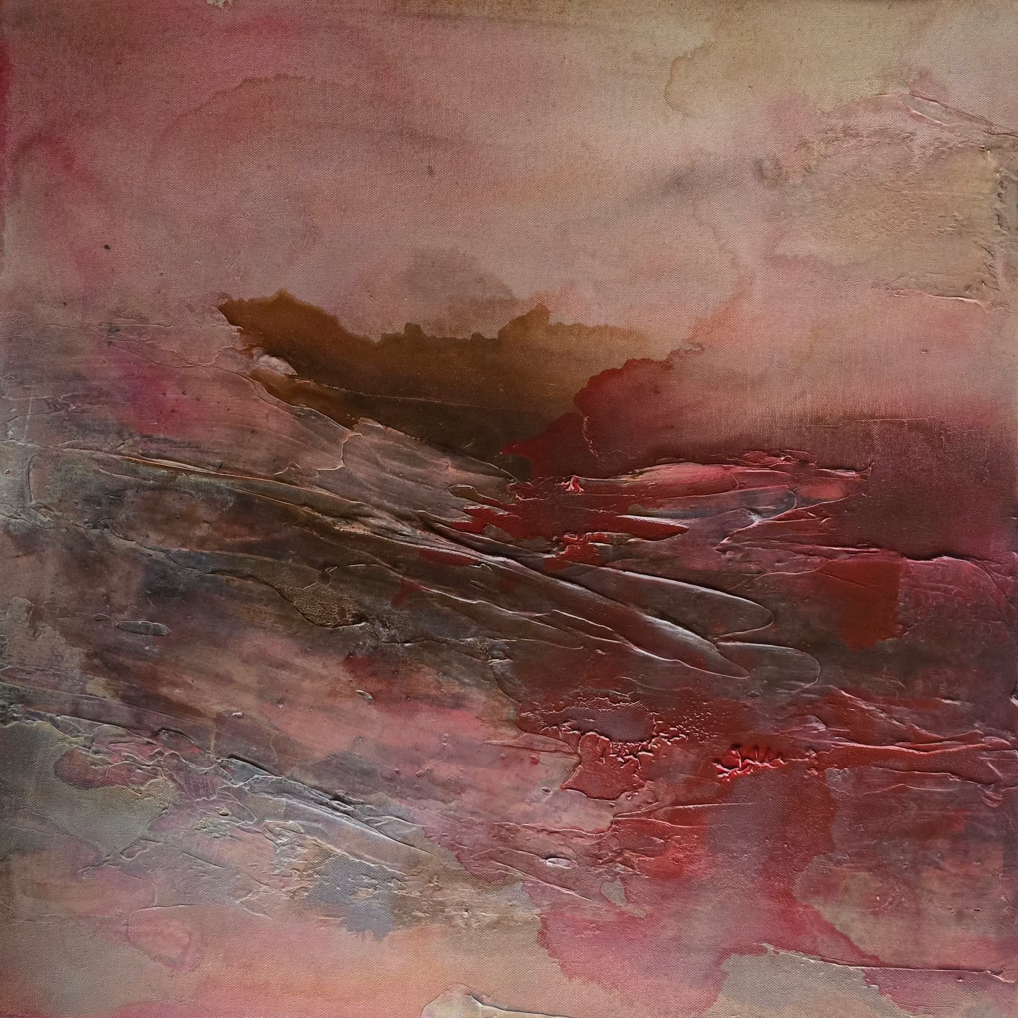 Veins of Earth - "Burning Soil" Tvilling med "Bleeding Sky", Originalmålning, 60x60cm