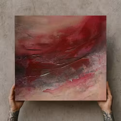 Veins of Earth - "Bleeding Sky" Tvilling med "Burning Soil", Originalmålning, 60x60cm