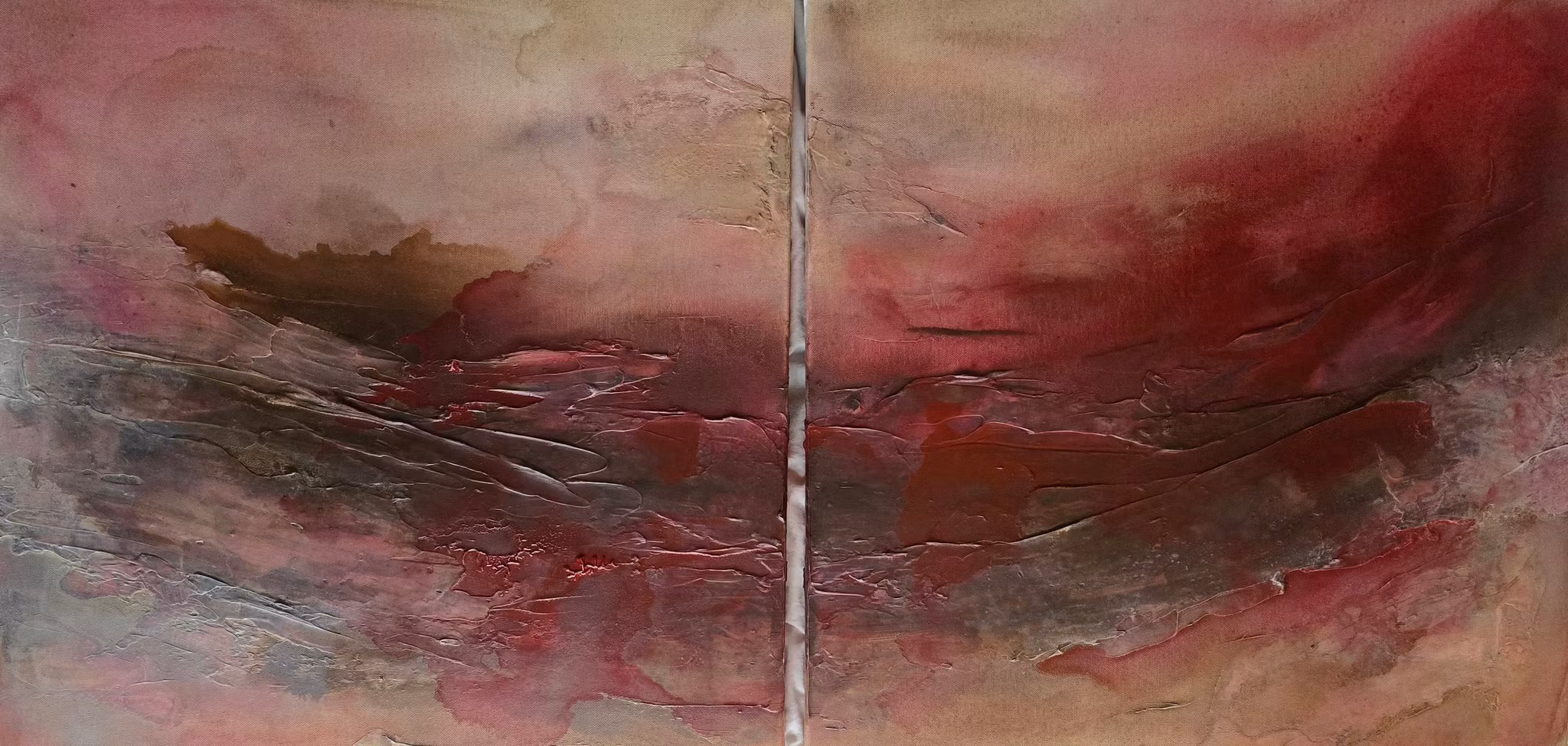 Veins of Earth - "Burning Soil" &"Bleeding Sky", Originalmålning, 60x60cm vardera