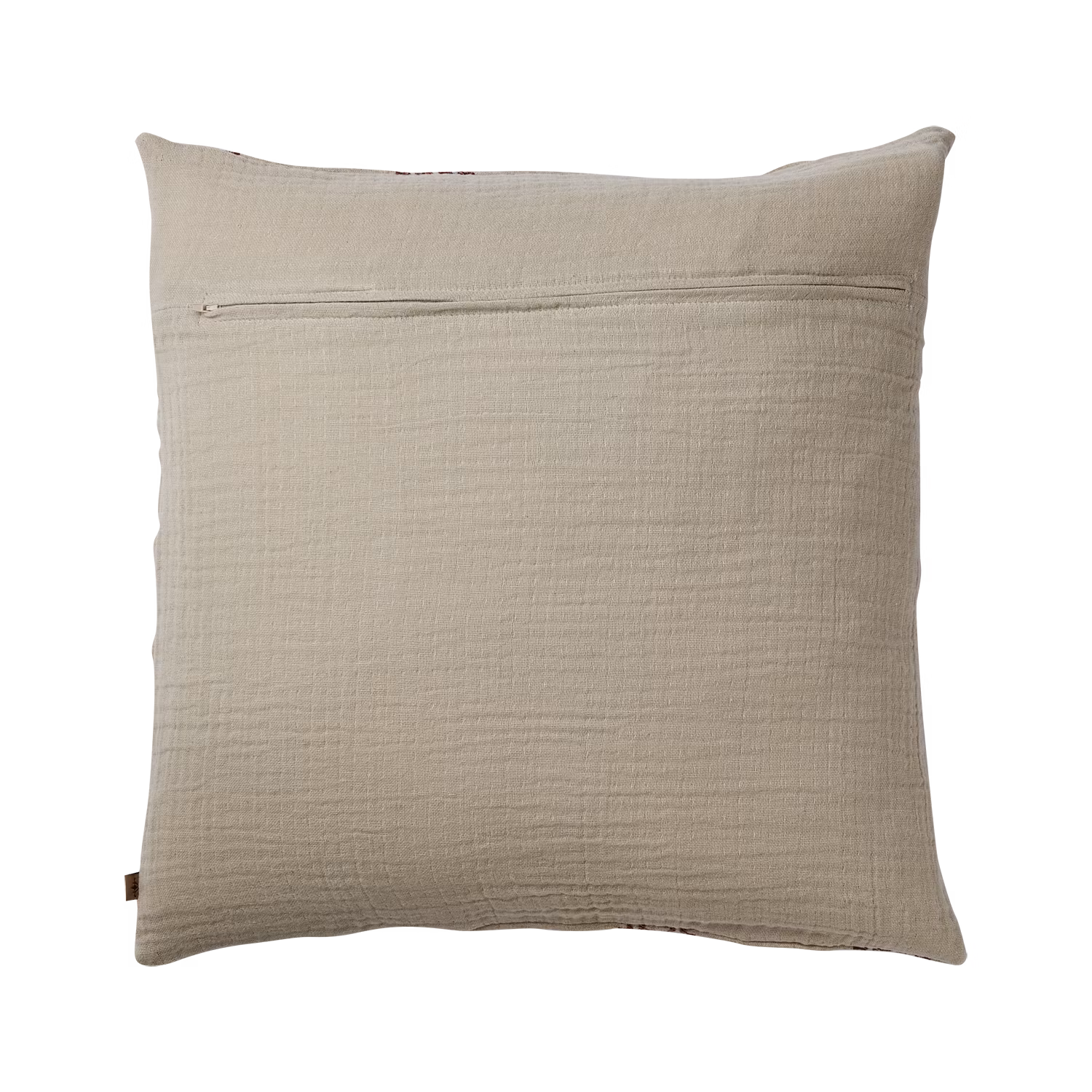 Kuddfodral i bomull/linne, 50x50cm, Röd/Lingrå