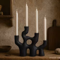 Ljusstake i betong, Svart