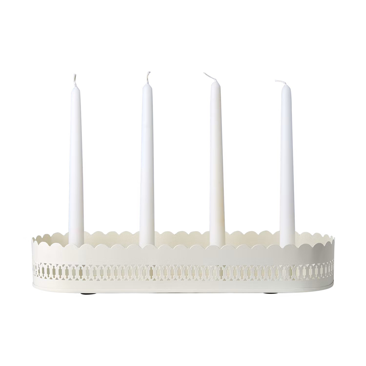 Ljusstake i järn, Elfenben, 4 ljus, Adventljusstake