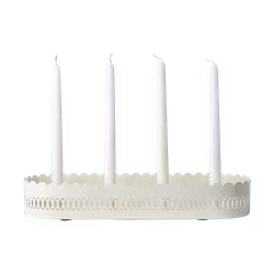 Ljusstake i järn, Elfenben, 4 ljus, Adventljusstake