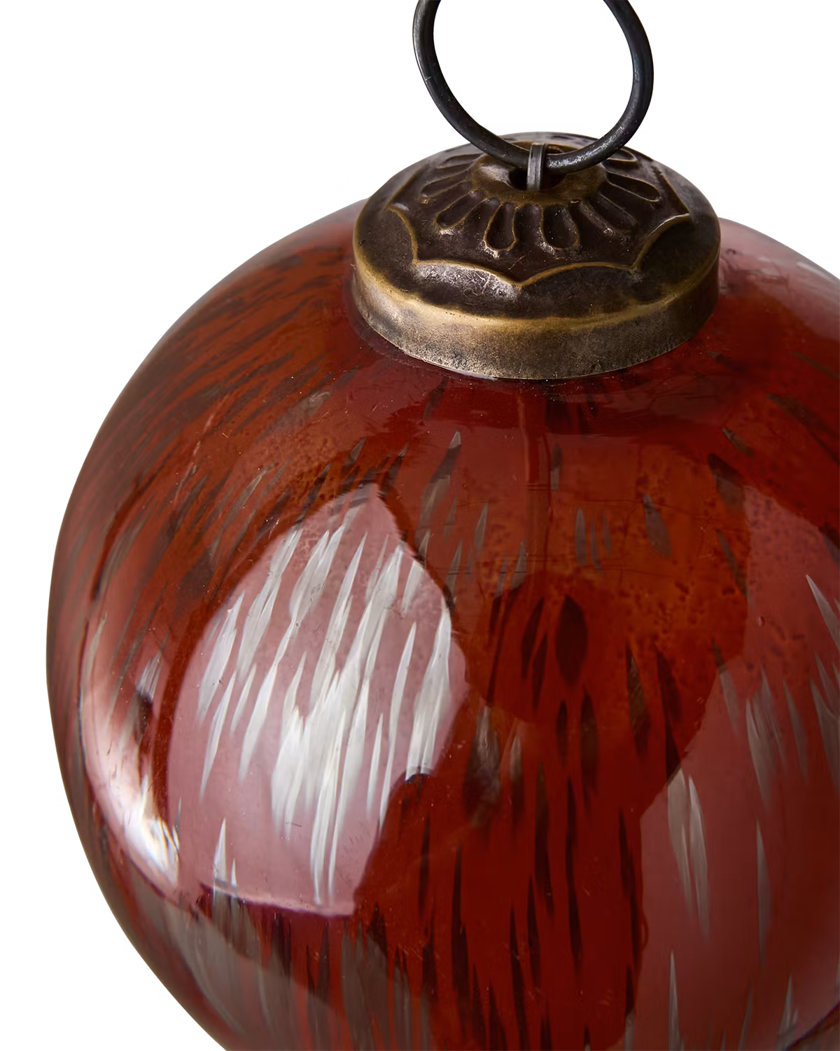 Julgranskula i glas, Röd, Ø8cm