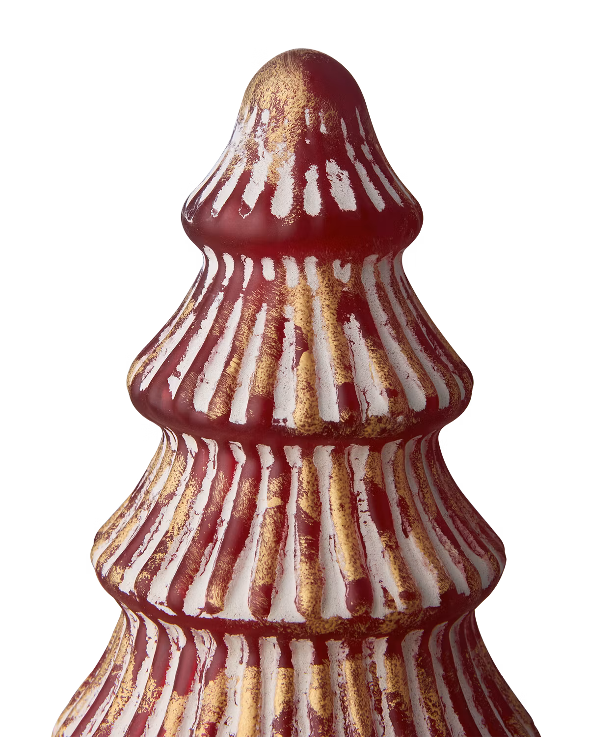 Jul dekorationsgran i glas, Röd, 17cm